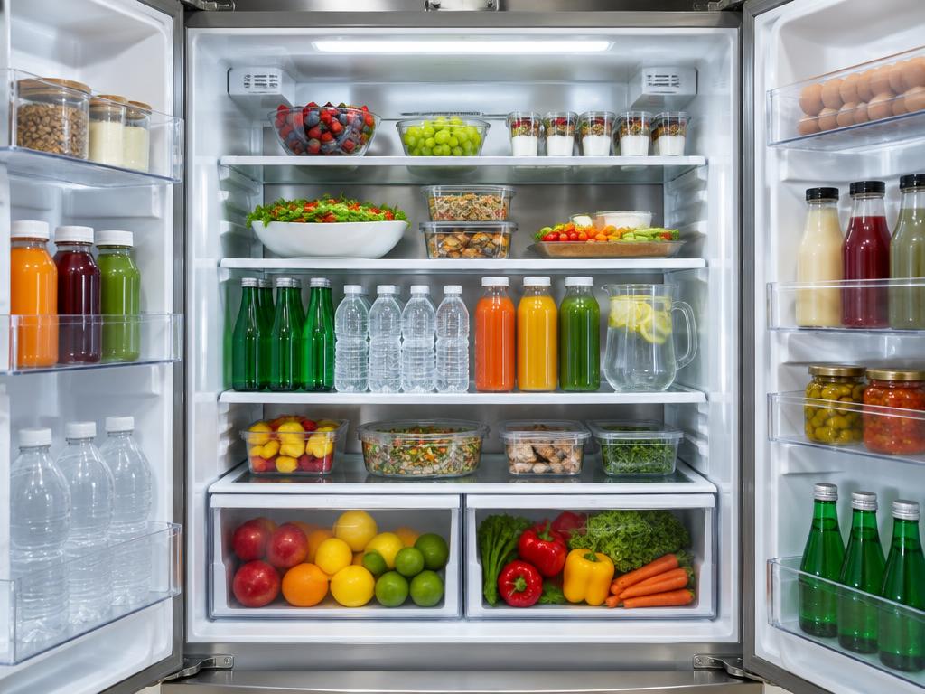 Refrigerator and pantry stocked to par levels